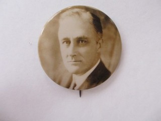 Large Very Early Franklin Roosevelt Picture Political Button