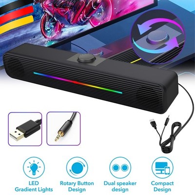USB Lautsprecher Stereo Soundbar Subwoofer Musikbox für TV Handys PC Computer
