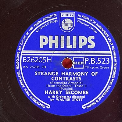 Harry Secombe, On With The Motley/strange Harmony Of Contrasts, 78 RPM Schallplatte
