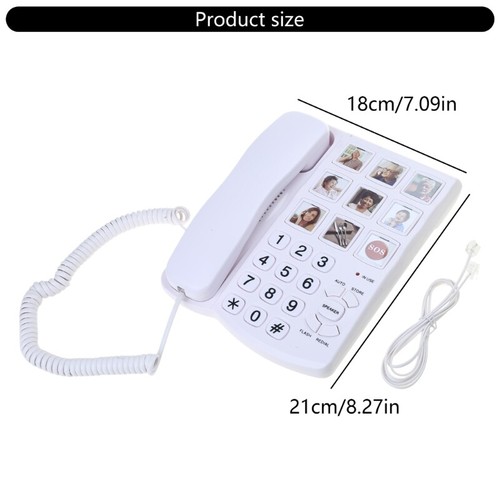 Elderly Optimized Landline Phone with Clear Sound Large Buttons for Easy Dialing - Zdjęcie 8 z 8