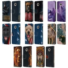 OFFICIAL VINCENT HIE CANIDAE LEATHER BOOK WALLET CASE COVER FOR MOTOROLA PHONES