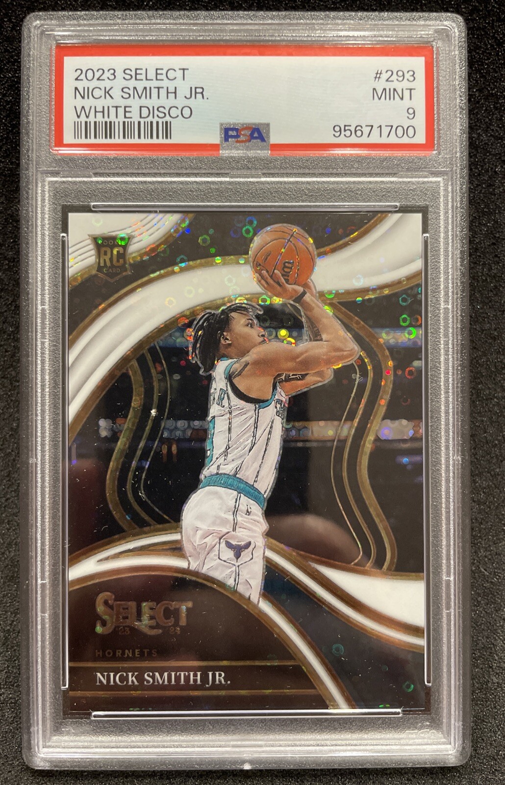 2023 Select Nick Smith Jr White Disco Courtside /75 RC PSA 9