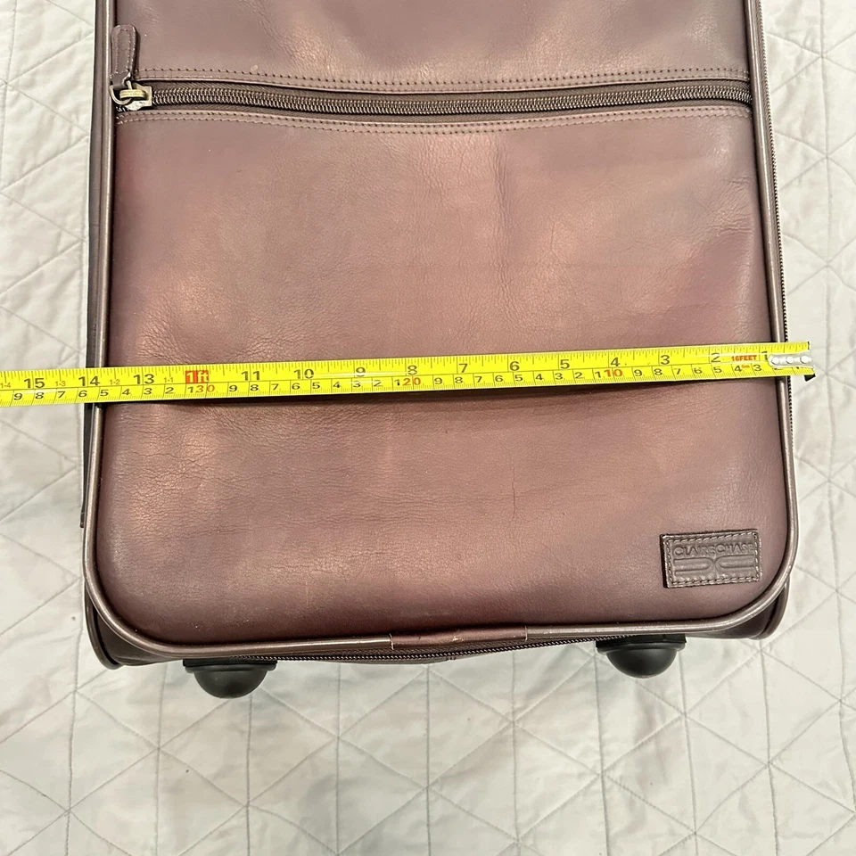 Claire Chase Rolling Carry-on Brown Genuine Top Grain Leather - Image 2 of 4