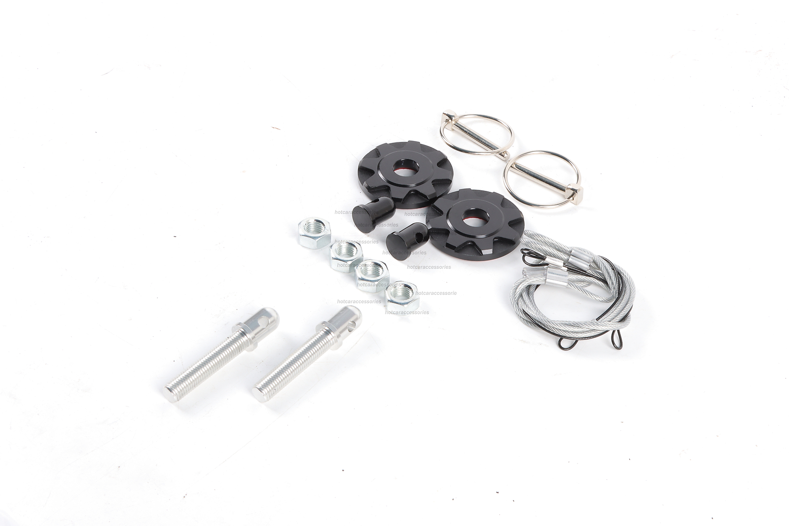 Racing Style Stainless Steel Mount Hood Pin Pins Plate Lock Kit