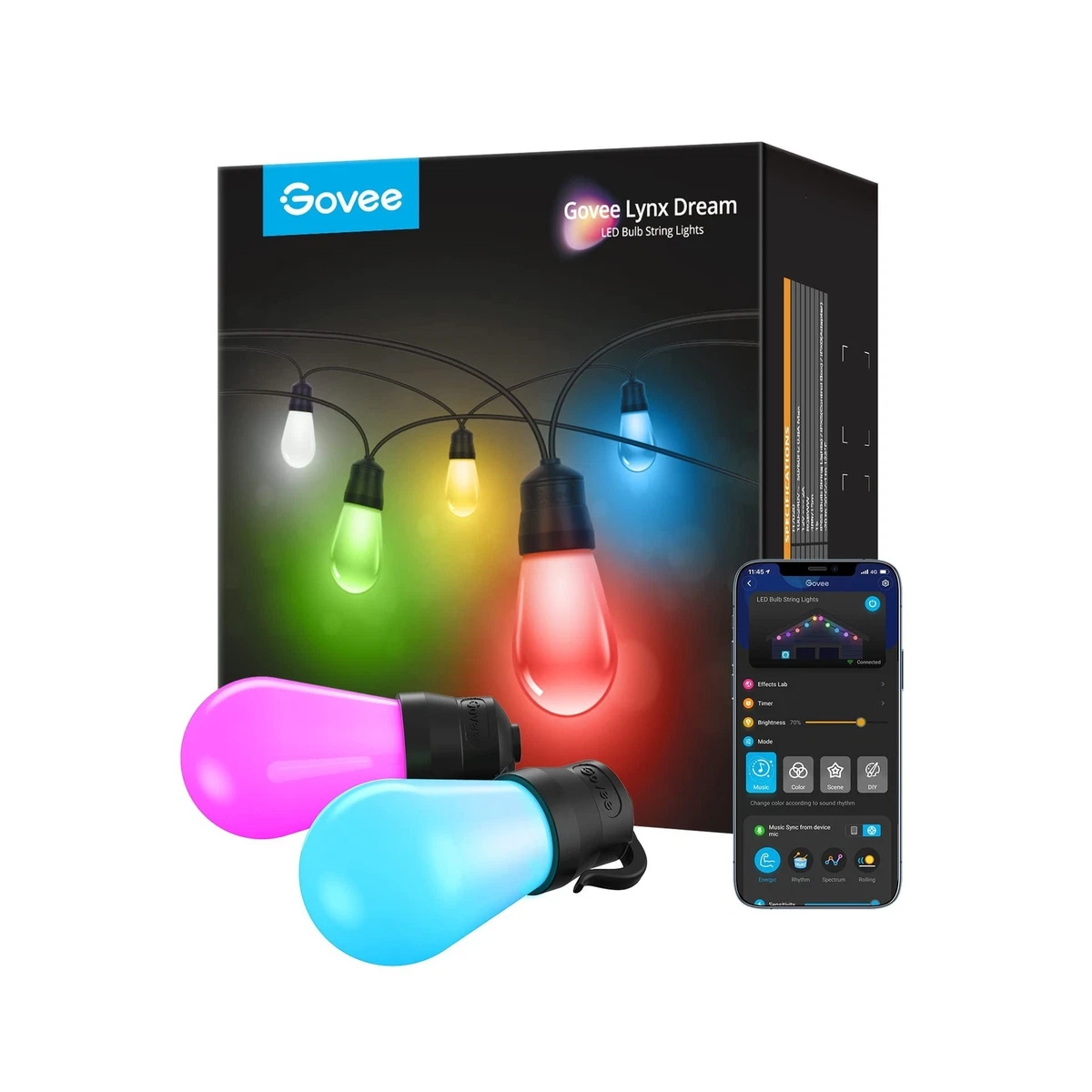 Wifi outdoor string on sale lights