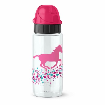 Emsa Drink2Go Tritan Trinkflasche Pink Horse Trink Flasche Getränkeflasche 0.5 L