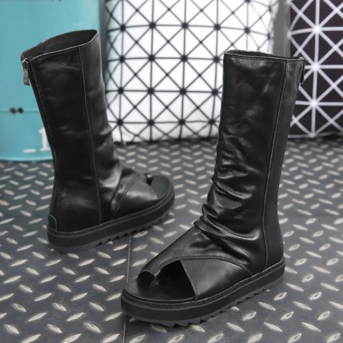 【INCHANT ME】Leather buckle open toe flip-flop boots Amazon.com | DREAM PAIRS Women's Knee High Riding Boots Slip