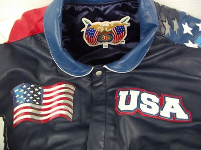 JEFF HAMILTON JACKET USA FREEDOM NYC LEATHER LAMBSKIN EMPIRE