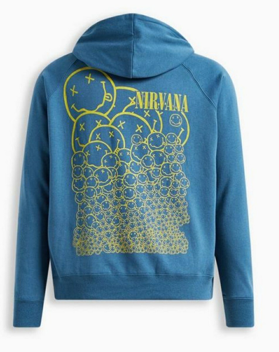Torrid Official Nirvana Blue Fleece Zip Up Hoodie Plus Size 1X, 14