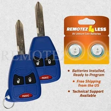 2 For 2006 2007 2008 2009 Dodge Ram Keyless Entry Remote Car Key Fob 3b Blue
