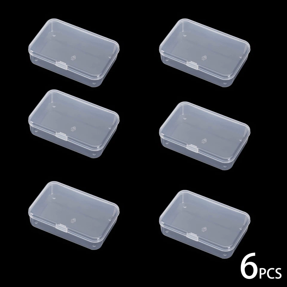 6x Small Plastic Clear Transparent Container Case Storage Box 88x60MM - Image 4 of 4