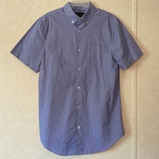 Five Four Mens Short Sleeve Button Down Collar Casual Shirt Blue Medium