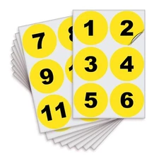 iSYFIX Yellow Consecutive Number Stickers – 1 to 50, 3-inch, 1 Set –
