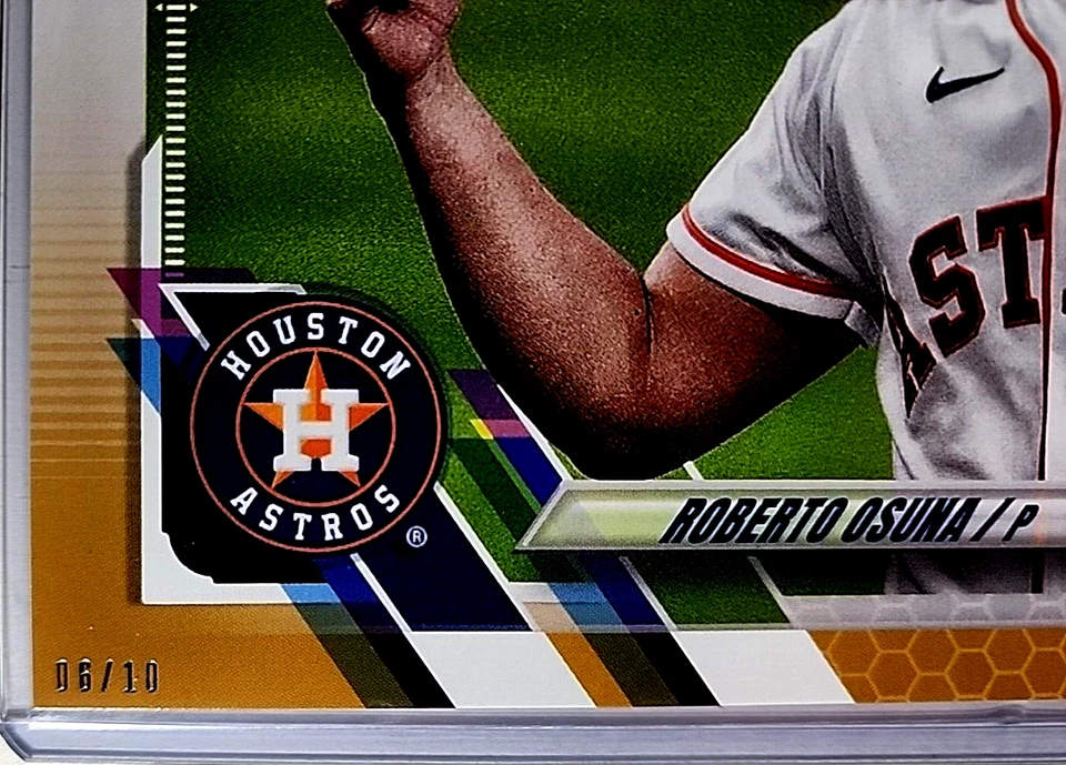 Topps 70 Gold 2021 5x7 7x5 Jumbo #2 Roberto Osuna/10 Astros de Houston de gran tamaño Foto 3 de 3