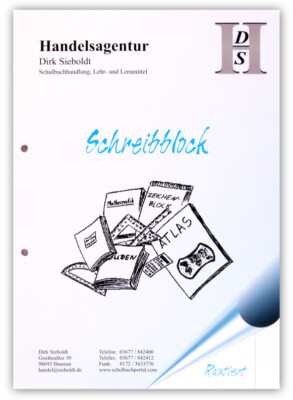 Schreibblock A4 rautiert - 50 Blatt- 80g/qm - 2-fach gelocht
