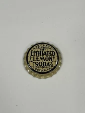 NOS Antique US Bottling Co Nations Best Lithiated Lemon Soda Butler PA 1 Cap