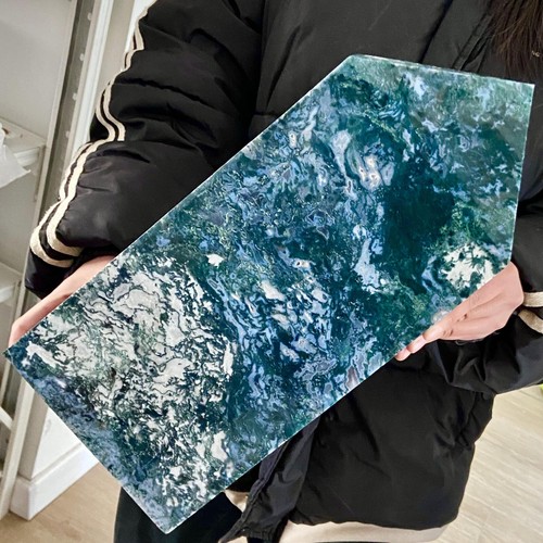 10.62LB Natural Water Grass Moss Agate crystal pillar Crystal Reiki - 第 9/14 張圖片