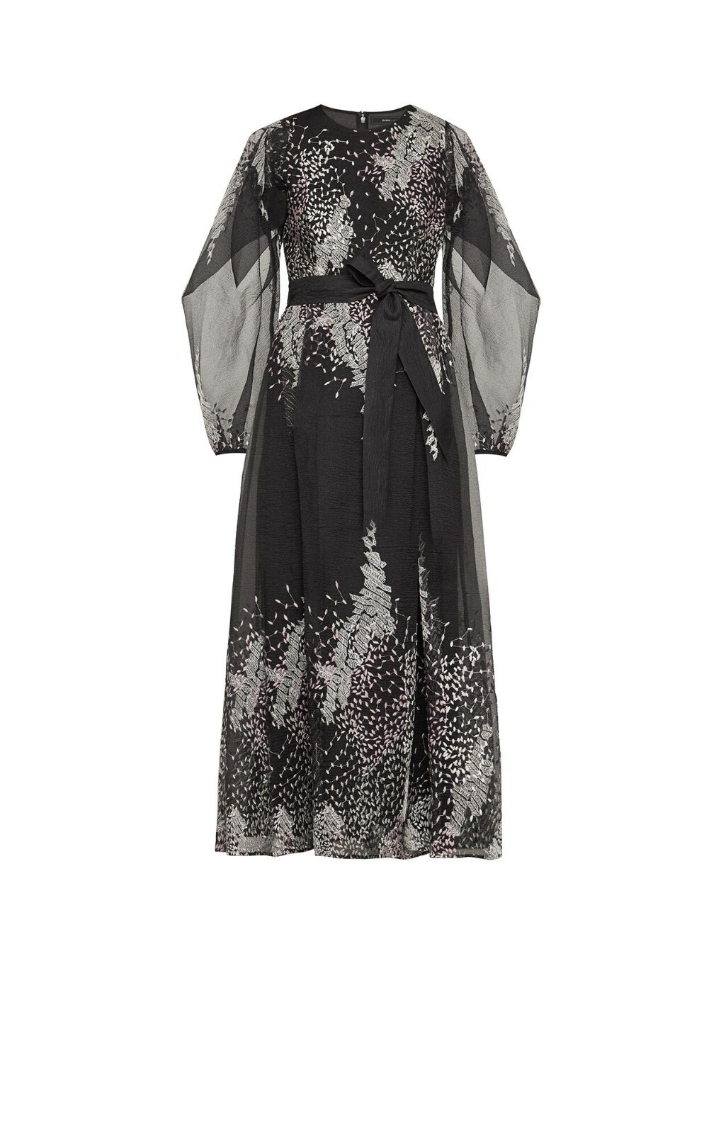 bcbgmaxazria embroidered organza midi dress