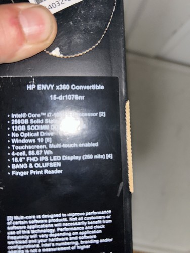 HP Envy x360 15-DR1076, HP 15-DR1076nr, i7, 256GB SSD, 12GB RAM, FOR PARTS READ - Picture 7 of 10
