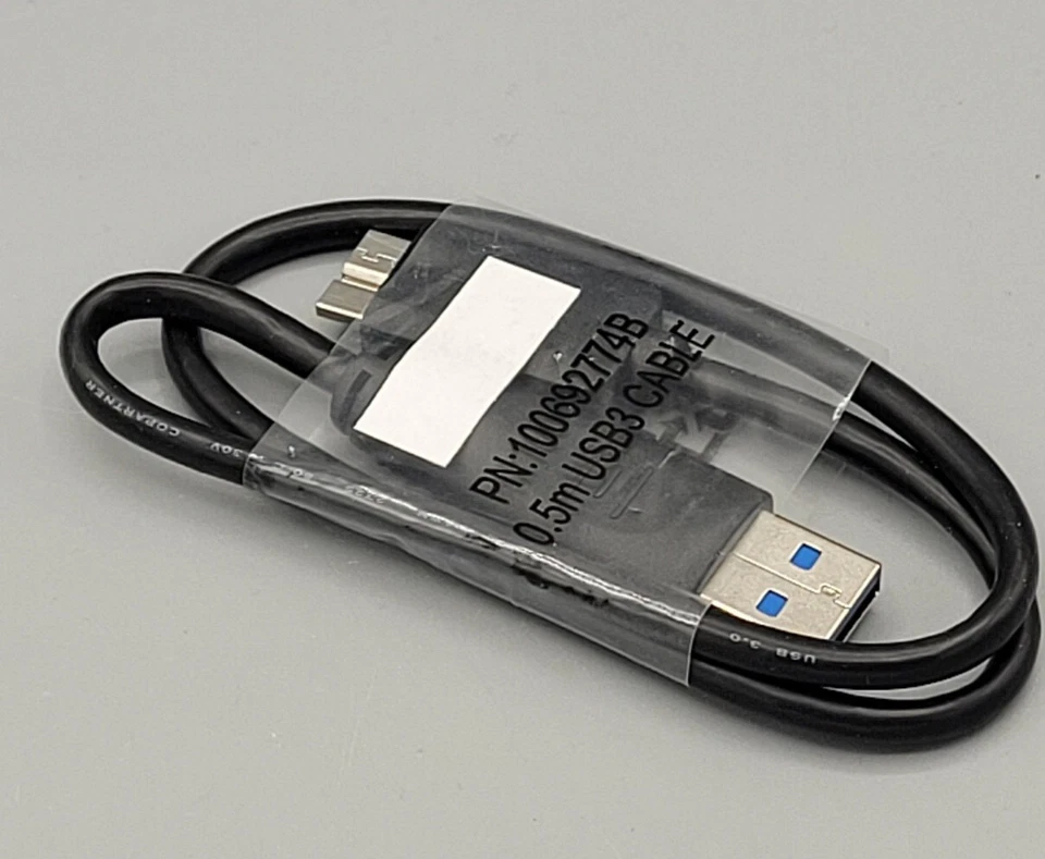 Seagate Genuine Black USB 3.0 Cable appx. 19"/ 0.5m long NEW - Image 2 of 2