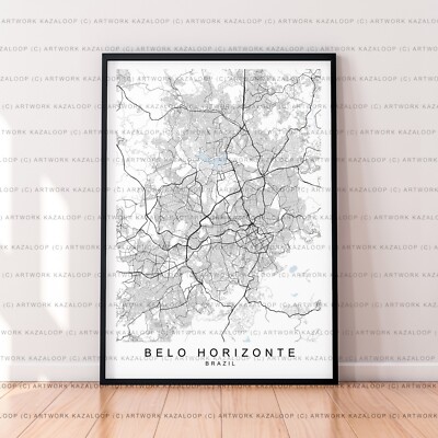 Belo Horizonte ungerahmte Karte Poster Druck Belo Horizonte Brasilien urban Wandbild