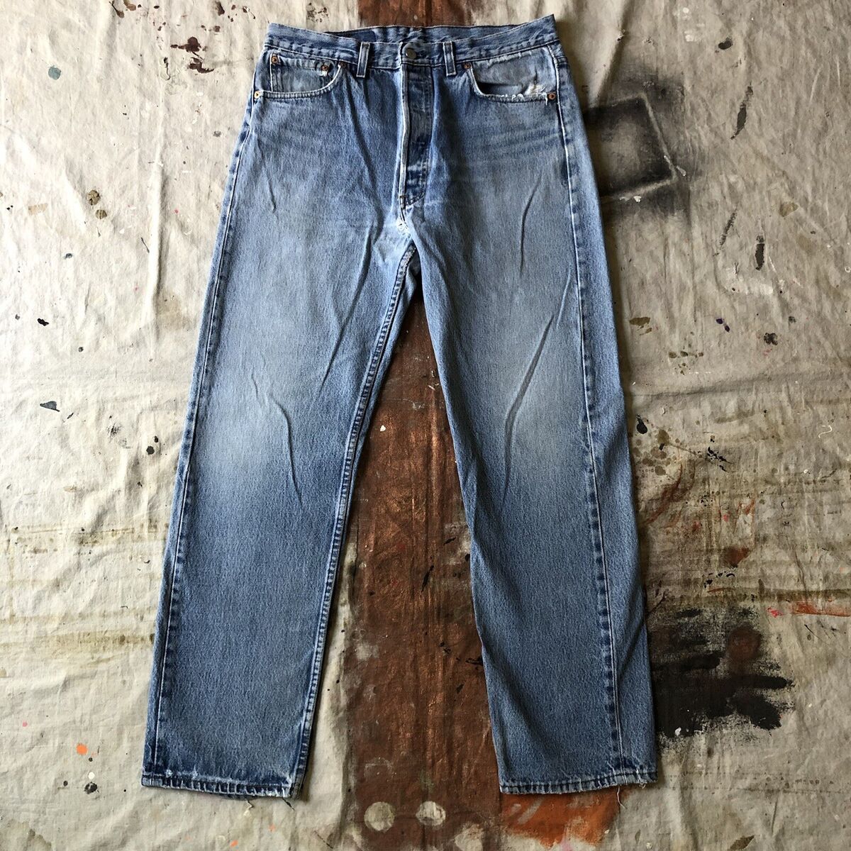 Vintage 80s Levi's 501 (Actual 33x30) Faded Whiskered Denim Vintage 80s Levi's 501 (Actual 33x30) Faded Whiskered Denim