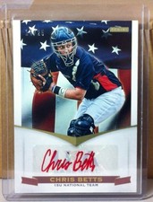 2012 PANINI USA #5 CHRIS BETTS TAMPA BAY RAYS RED INK AUTO AUTOGRAPH 14/25