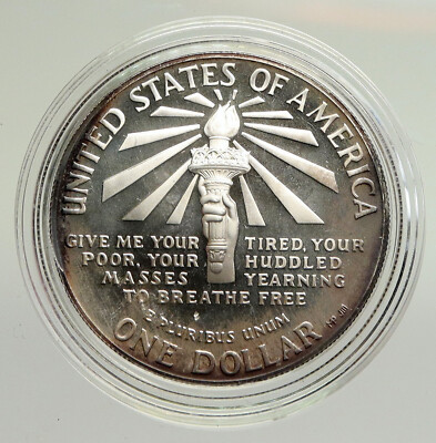 1986S UNITED STATES Ellis Island Statue of Liberty NY Proof Silver