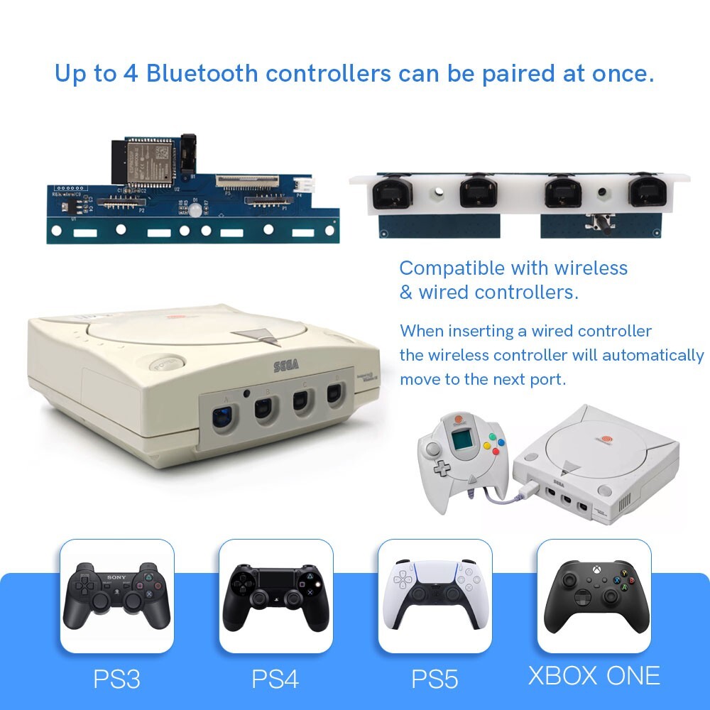For SEGA DreamCast DC iBlueControlMod Gamepad Wireless