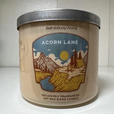 Bath & Body Works Acorn Lane (Cinnamon, Apples) 3 wick Candle w/Essential Oils