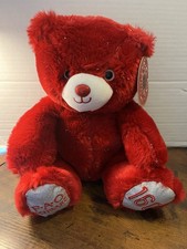 FAO Schwarz 160 Years of Toys Glitter Bear 12" Stuffed Animal Red  Silver New