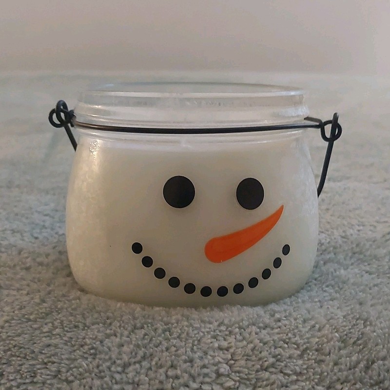At Home by Mirabeau Frasier Fir Snowman Jar Candle White 14 oz Christmas