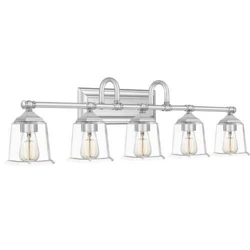 Quoizel NLC8605 Nicholas 5 Light 42"W Bathroom Vanity Light - Nickel - Picture 6 of 12