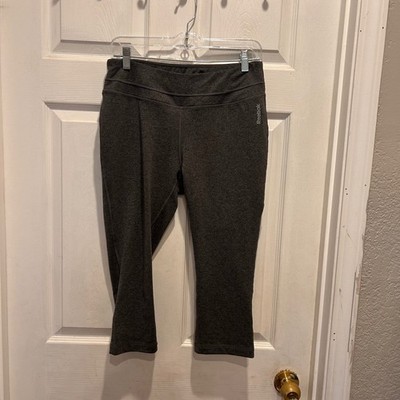 Reebok Gray Capri Leggings Womens Activewear Workout Gym Fitness Pants Large