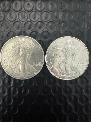 Lot of Two (2) American Silver Eagles 1995 & 1999