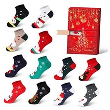 Christmas Sock Advent Calendar 2025 Kids -12 Days of Advent Box Socks