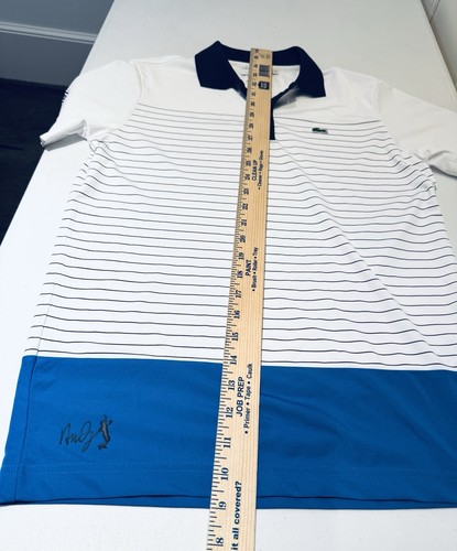 Lacoste Andy Roddick Logo Tennis Striped Polo Shirt Youth 16 Athletic EUC - Picture 5 of 11