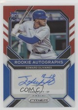 2021 Panini Prizm Rookie Red White & Blue 27/50 Edward Olivares #RA-EO Auto jg5