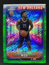 2024-25 Topps Chrome - Topps Green Refractor Yves Missi Rookie #156  Pelicans RC