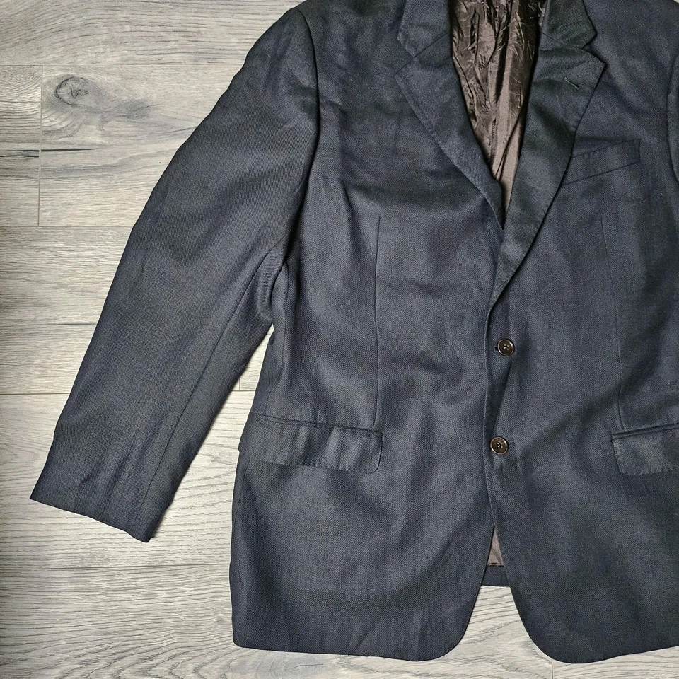 Armani Collezioni G Line Wool Blend Blazer Men's Size 44 Regular Black Good Cndt - Image 4 of 4