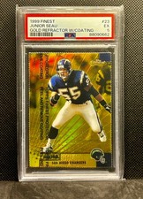 1999 TOPPS FINEST JUNIOR SEAU GOLD REFRACTOR W/ COATING PSA 5 #23 CHARGERS #/100
