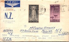 GOLDPATH: New Zealand cover 1952 to USA airmail special cancel CV917_P30