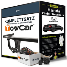 Für HONDA Civic VIII Typ FK,FN Anhängerkupplung starr +eSatz 13pol 2005-2012 NEU