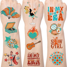 Showgirl Temporary Tattoos Stickers - 200 Showgirl Era Birthday Decor Supplies