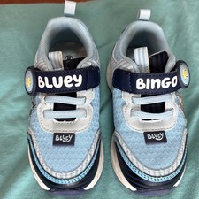 Bluey Sneakers Toddler Size 8 Blue Orange Light Up Bingo Character Shoes Kids