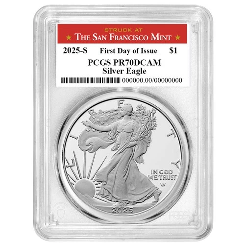 2025-S $1 1-oz Proof American Silver Eagle PCGS PR70DCAM FDOI San Francisco