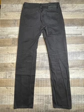 Unbranded Mens Size 30x33* Black UB155 Skinny Selvedge Denim Jeans Button Fly