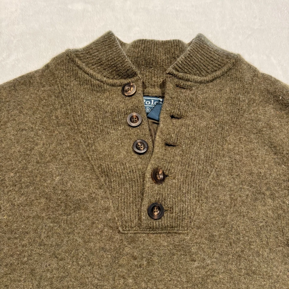 Polo Ralph Lauren Pullover Wool Blend Sweater Men's Small Button Collar - Image 2 of 4