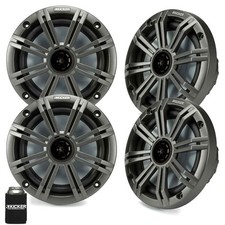 Kicker 6.5" Charcoal Marine Speakers QTY-4 2 pairs of OEM replacement speakers