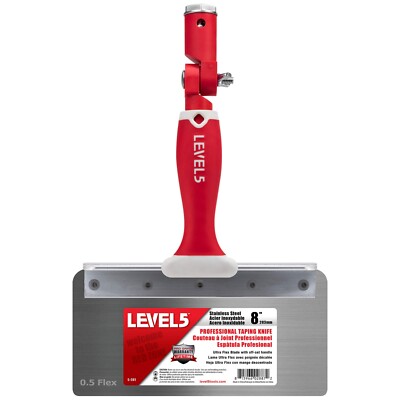 LEVEL5 8'' Offset Drywall Taping Knives, Stainless Steel w/ FLEX Blade | 5-381